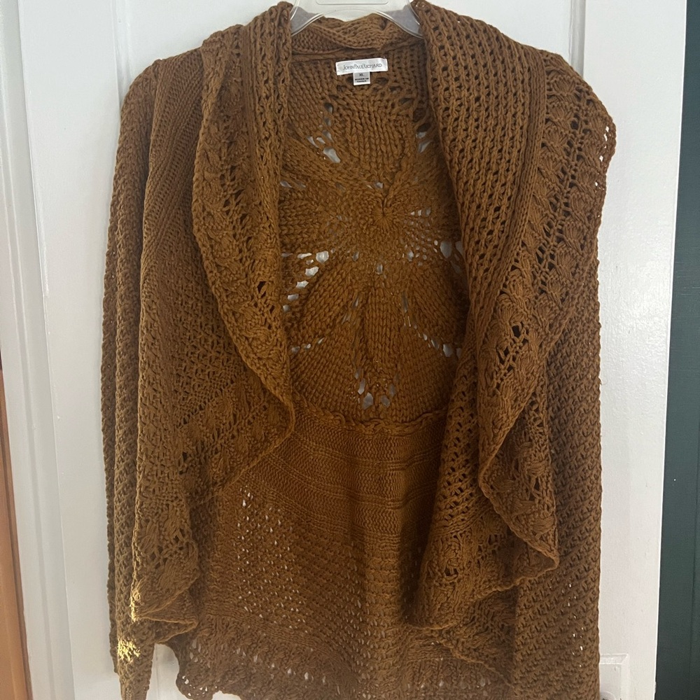 Brown Knit Women's sweater Poncho